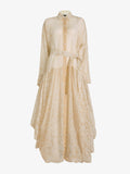 Proenza Schouler Still Life Image of EDESSA DRESS IN ROSE PRINTED SILK ORGANZA in Ecru Multi