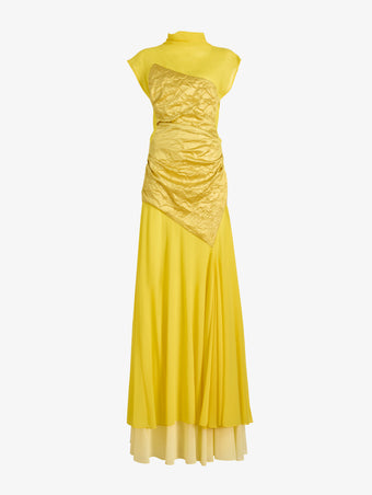 Proenza Schouler Still Life Image of EVENIA DRESS IN STRETCH GEORGETTE in Yellow Multi