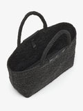 Proenza Schouler Still Life Aerial Image of East West Chelsea Tote in Raffia in Black
