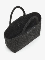 Proenza Schouler Still Life Aerial Image of East West Chelsea Tote in Raffia in Black