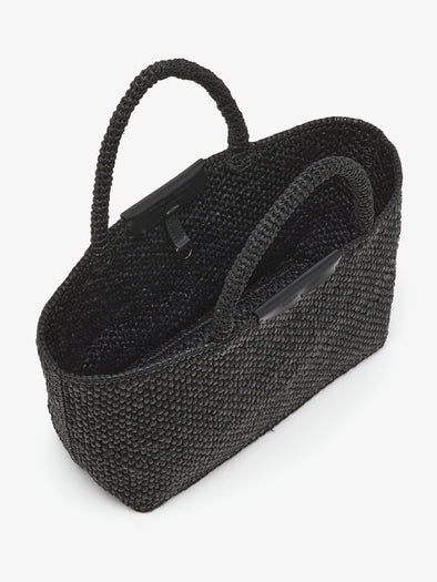 Proenza Schouler Still Life Aerial Image of East West Chelsea Tote in Raffia in Black