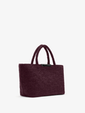 Proenza Schouler Side image of East West Chelsea Tote in Raffia in Plum