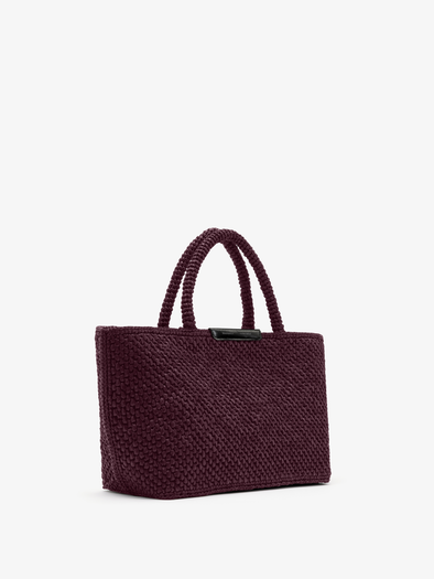 Proenza Schouler Side image of East West Chelsea Tote in Raffia in Plum