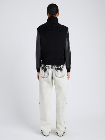 Proenza Schouler full length back image of Elenora Jacket in Lightweight Leather in Black