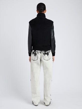 Proenza Schouler full length back image of Elenora Jacket in Lightweight Leather in Black
