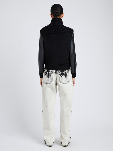 Proenza Schouler full length back image of Elenora Jacket in Lightweight Leather in Black