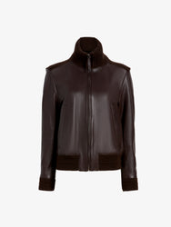 Proenza Schouler still life image of Elenora Jacket in Lightweight Leather in Chocolate