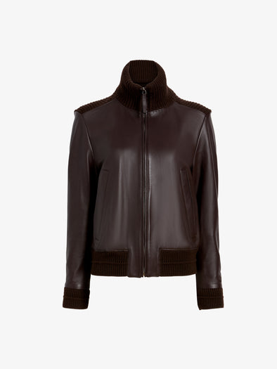 Proenza Schouler still life image of Elenora Jacket in Lightweight Leather in Chocolate