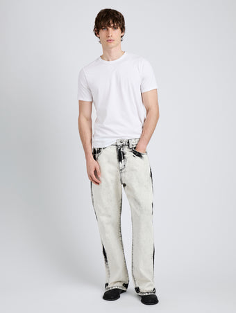 Proenza Schouler Front full length image of model wearing Ellsworth Jean in Fade Out in Fade Out Black