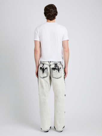 Proenza Schouler Back full length image of model wearing Ellsworth Jean in Fade Out in Fade Out Black