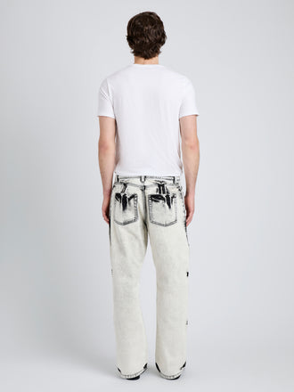 Proenza Schouler Back full length image of model wearing Ellsworth Jean in Fade Out in Fade Out Black