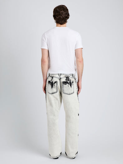 Proenza Schouler Back full length image of model wearing Ellsworth Jean in Fade Out in Fade Out Black