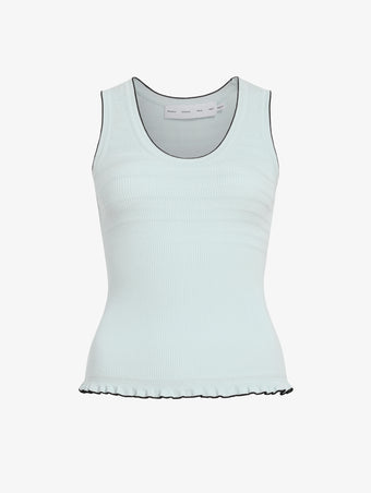 Proenza Schouler Still Life image of the Eloise Knit Top in Lightweight Cotton in Frost 