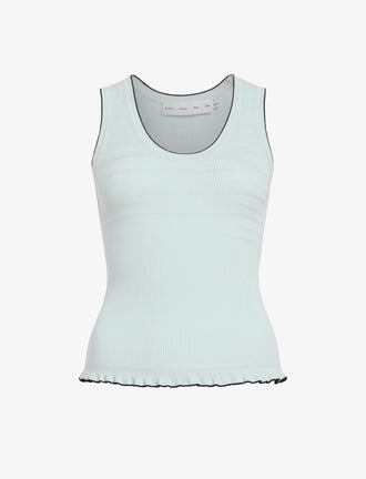 Proenza Schouler Still Life image of the Eloise Knit Top in Lightweight Cotton in Frost 