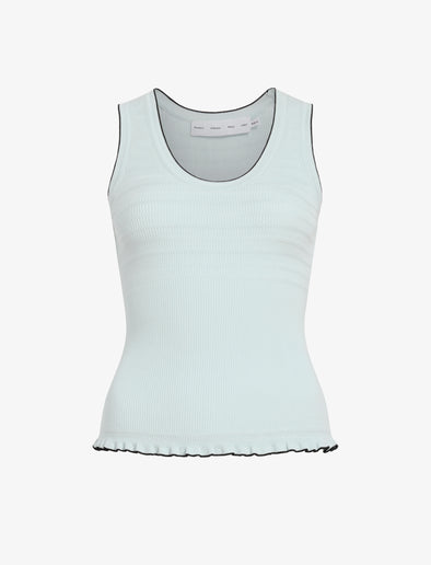 Proenza Schouler Still Life image of the Eloise Knit Top in Lightweight Cotton in Frost 
