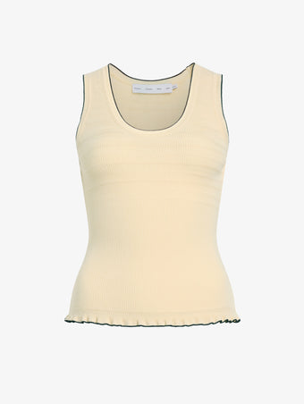 Proenza Schouler Still Life image of Eloise Knit Top in Lightweight Cotton in Light Butter
