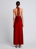 Proenza Schouler Back image of model wearing Ember Dress in Light Matte Viscose Crepe in RED
