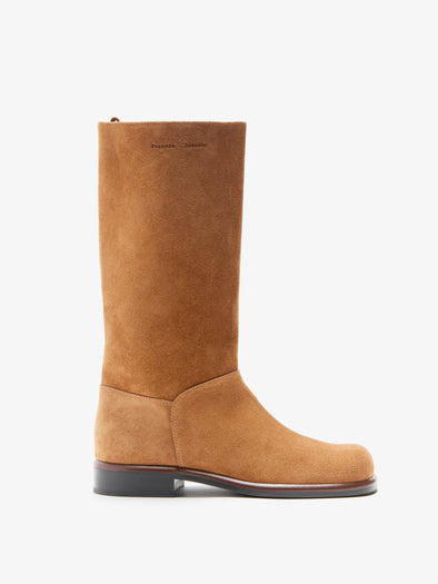 Proenza Schouler Front Still Life Image of Esme Boot in Calfsuede in Cuoio 