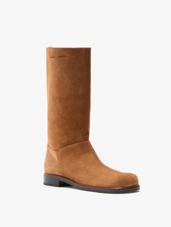 Proenza Schouler Side Still Life Image of Esme Boot in Calfsuede in Cuoio 