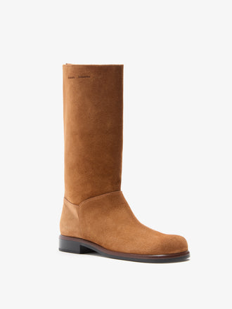 Proenza Schouler Side Still Life Image of Esme Boot in Calfsuede in Cuoio 