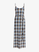Proenza Schouler Still Life Image of Evelyn Dress in Plaid Gauze in Sky 
