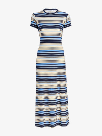 Proenza Schouler Still Life Image of Noelle Dress in Striped Jersey in Sky Multi