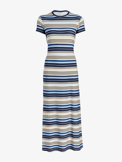 Proenza Schouler Still Life Image of Noelle Dress in Striped Jersey in Sky Multi