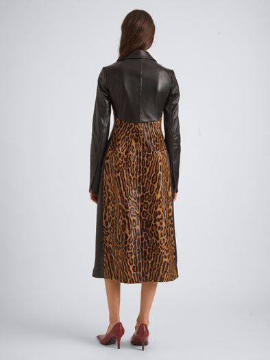 Proenza Schouler Back On Model Image of FARRA JACKET IN PRINTED CALF HAIR in Brown Multi