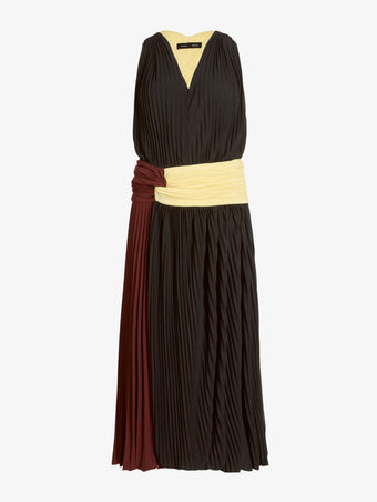 Proenza Schouler Still Life Image of FIORA DRESS IN TEXTURED SHEER in Black Multi