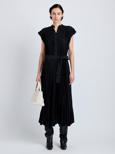 Proenza Schouler Front full length image of Farah Dress In Tech Crepe in black