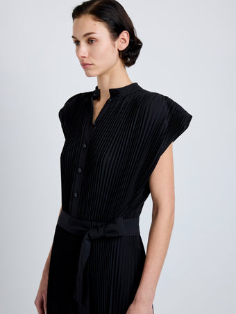 Proenza Schouler Detail image of Farah Dress In Tech Crepe in black