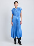 Proenza Schouler Front full length image of Farah Dress In Tech Crepe in sky blue