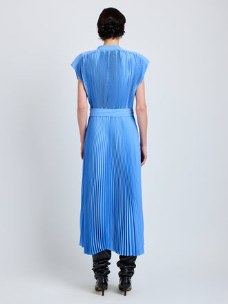 Proenza Schouler Back full length image of Farah Dress In Tech Crepe in sky blue