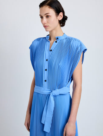 Proenza Schouler Detail image of Farah Dress In Tech Crepe in sky blue