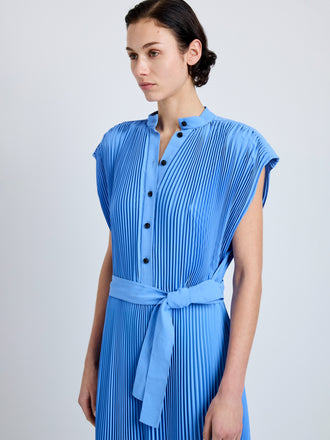 Proenza Schouler Detail image of Farah Dress In Tech Crepe in sky blue