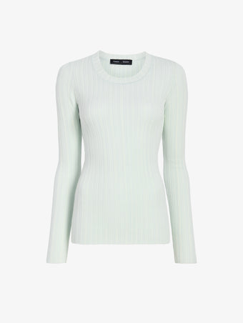 Proenza Schouler Still Life Image of Fedda Top in Micro Pleat Knit in Mint