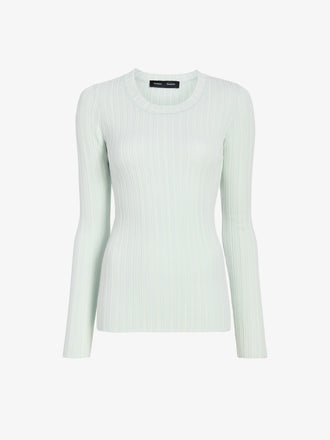 Proenza Schouler Still Life Image of Fedda Top in Micro Pleat Knit in Mint
