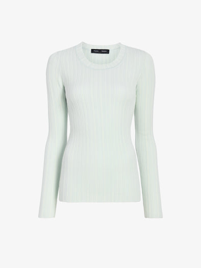 Proenza Schouler Still Life Image of Fedda Top in Micro Pleat Knit in Mint
