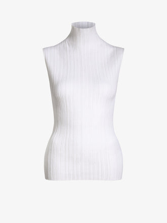 Proenza Schouler Still Life Image of Federica Top in Micro Pleat Knit in White