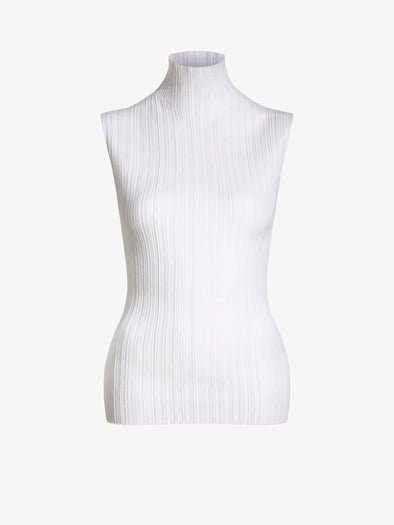 Proenza Schouler Still Life Image of Federica Top in Micro Pleat Knit in White