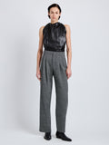 Proenza Schouler Front full length image of Fontana Pant in Melange Suiting in dark grey melange