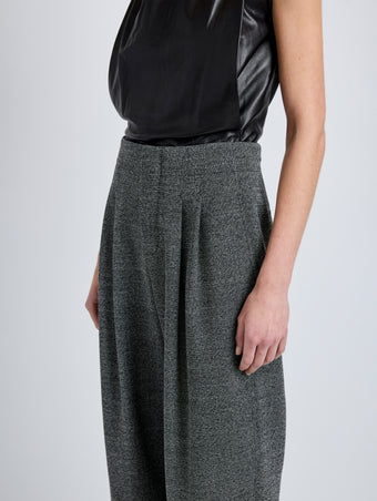 Proenza Schouler Detail image of Fontana Pant in Melange Suiting in dark grey melange