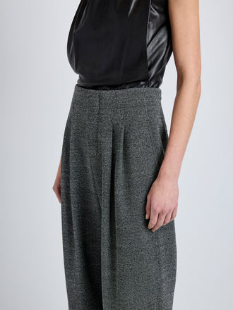 Proenza Schouler Detail image of Fontana Pant in Melange Suiting in dark grey melange