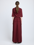 Proenza Schouler Back full length image of model wearing Frankie Dress in Matte Jersey in oxblood