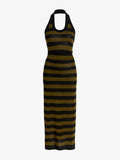 Proenza Schouler Still life image of Frann Dress in Cotton Stripe in Black Multi