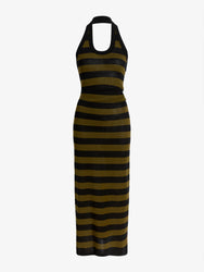 Proenza Schouler Still life image of Frann Dress in Cotton Stripe in Black Multi