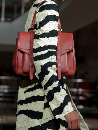 Proenza Schouler Spring 2027 Runway Detail Image of Medium PS1 Walker in Smooth Calf in Hazelnut