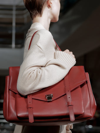 Proenza Schouler Spring 2027 Runway Detail image of Large PS1 Walker in Smooth Calf in Paprika