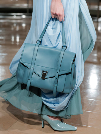 Proenza Schouler Spring 2027 Runway Detail image of Medium PS1 Walker in Smooth Calf in Haze