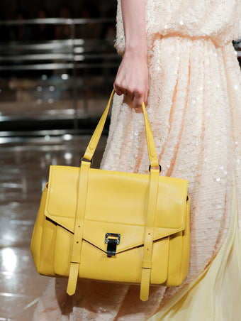 Proenza Schouler Spring 2027 Runway Detail Image of Medium PS1 Walker in Smooth Calf in Yellow